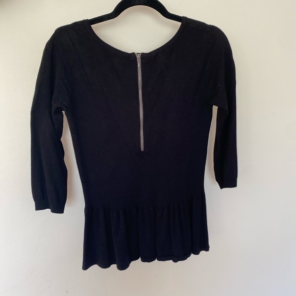 Black Knit Peplum Top - Picture 4 of 5